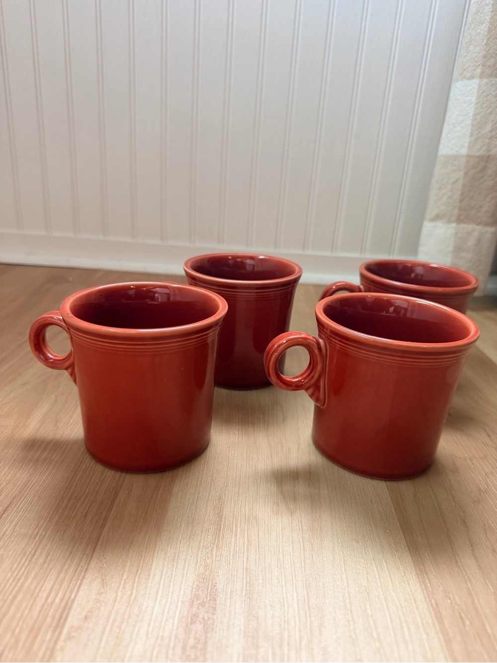 Fiesta Fiestaware Ring Handled 10 Oz Mugs Paprika SET OF FOUR